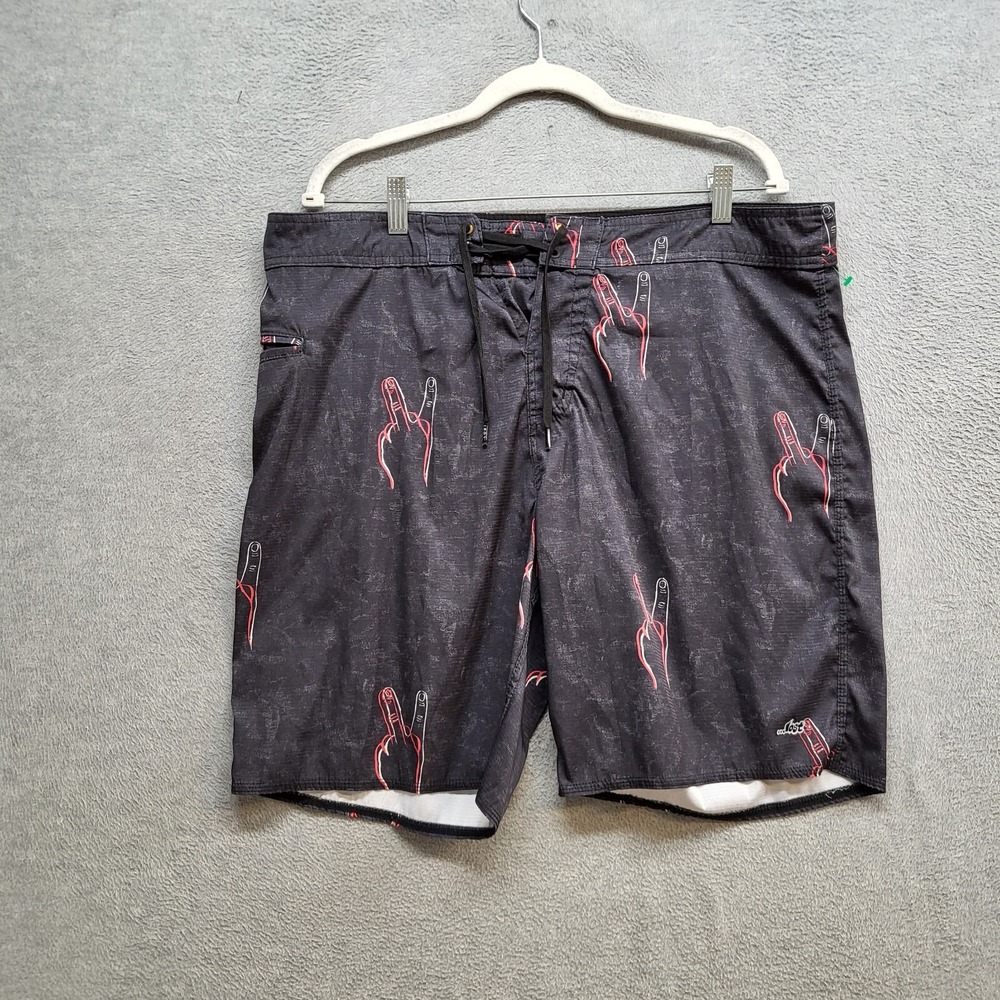 Lost Men Shorts 38 Black Peace Sign Graphic Casual Approximately 10 inches
